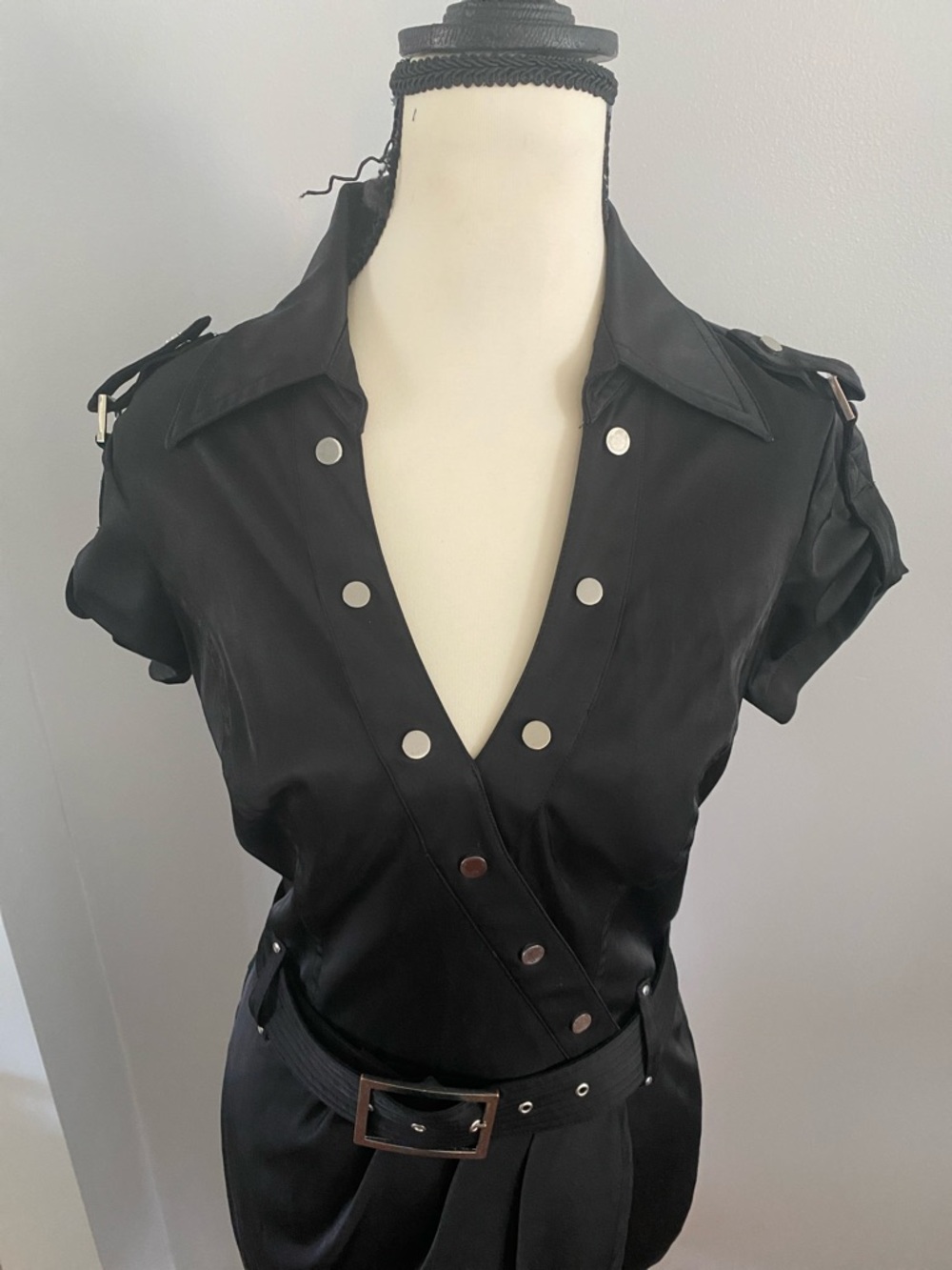 Cache military style tulip hen belted size 8 dress - Picture 2 of 10